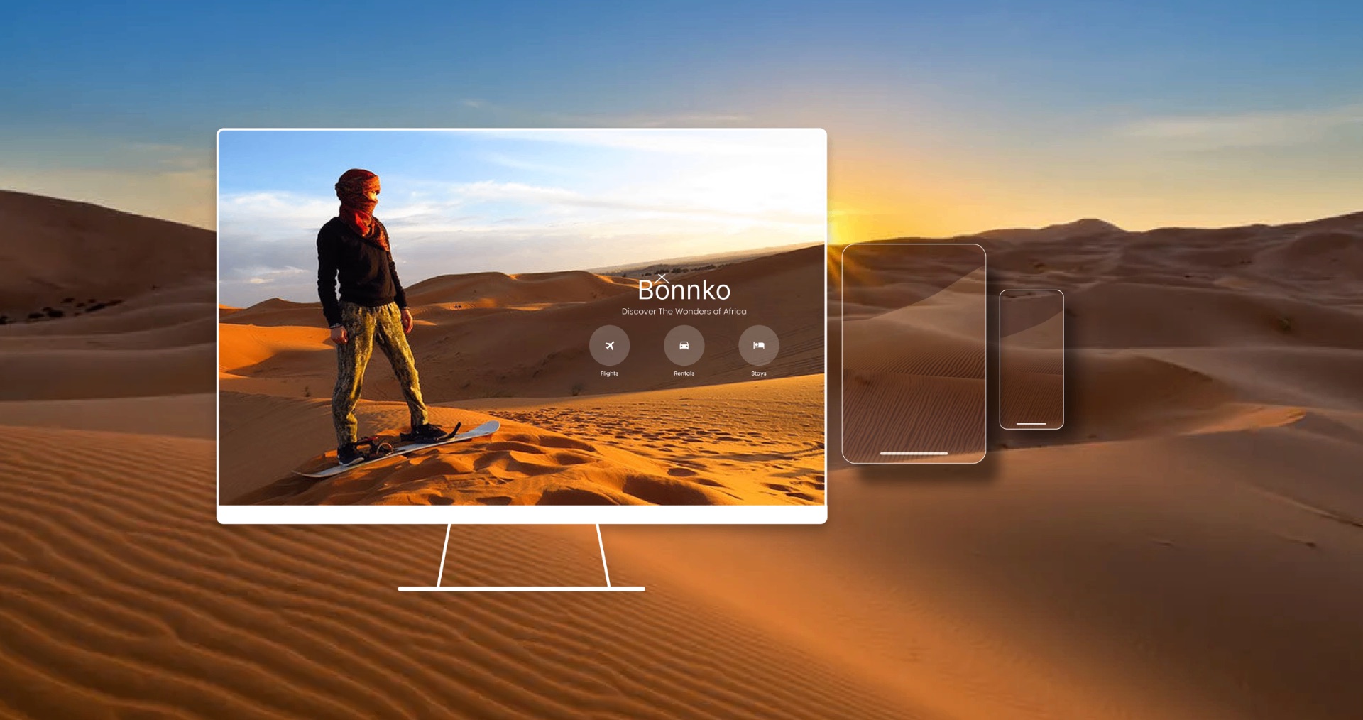 bonnko travel site on a desktop screen